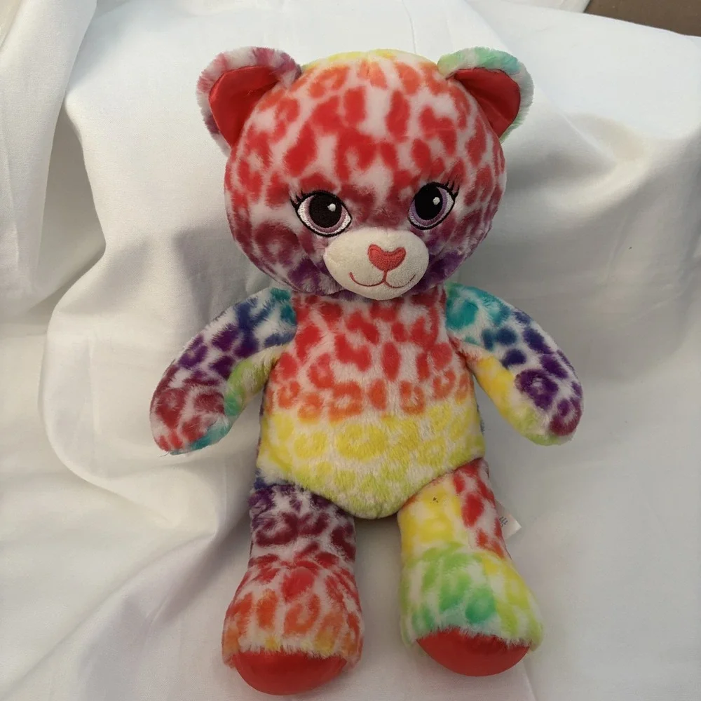 Build-A-Bear Rainbow Spotted‎ Jaguar Leopard Cat Tie Dye Lisa Frank Style